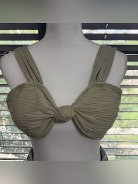 Women’s Olive Knot-Front bikini and bottom